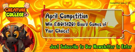 Win a Boardgame Banner April